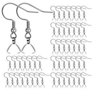 earring hooks 50pcs/25pairs, stainless steel ear wires fish hooks, hypo-allergenic jewelry findings parts for diy jewelry making