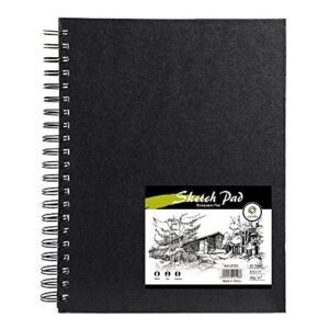 conda 8.5″x11″ hardbound sketch book, double-sided hardcover sketchbook, spiral sketch pad, durable acid free drawing art paper for kids & adults
