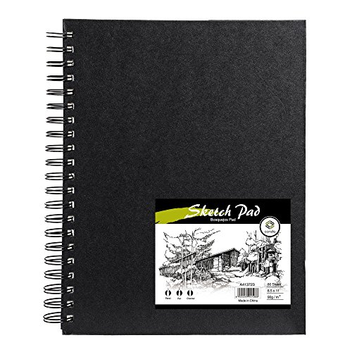 conda 8.5"x11" Hardbound Sketch Book, Double-Sided Hardcover Sketchbook, Spiral Sketch Pad, Durable Acid Free Drawing Art Paper for Kids & Adults