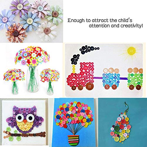 Greentime 600-700 PCS Mixed Color Assorted Sizes Round Resin Buttons for Crafts Sewing DIY Manual Button Painting DIY Handmade Ornament Buttons
