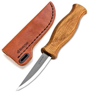 beavercraft sloyd knife c4s 3.14″ wood carving sloyd knife with leather sheath for whittling and roughing for beginners and profi durable high carbon steel – spoon carving tools thin wood working