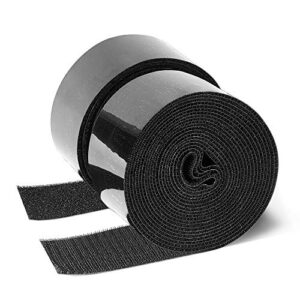 gohook 2 inch adhesive black hook and loop tape – 5 yards, heavy duty strips/industrial strength sticky fastener