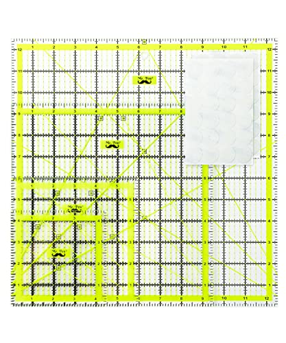 Mr. Pen- Quilting Ruler Set, 4 Pcs, Sizes (4.5"X4.5")-(6"X6)-(9.5"X9.5")-(12.5"X12.5"), Quilting Squares, Quilt Ruler, Rulers for Quilting and Sewing, Clear Quilting Ruler, Quilt Rulers, Acrylic Ruler