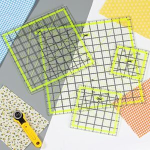 Mr. Pen- Quilting Ruler Set, 4 Pcs, Sizes (4.5"X4.5")-(6"X6)-(9.5"X9.5")-(12.5"X12.5"), Quilting Squares, Quilt Ruler, Rulers for Quilting and Sewing, Clear Quilting Ruler, Quilt Rulers, Acrylic Ruler