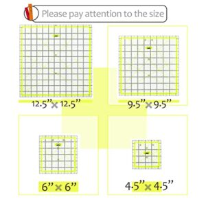 Mr. Pen- Quilting Ruler Set, 4 Pcs, Sizes (4.5"X4.5")-(6"X6)-(9.5"X9.5")-(12.5"X12.5"), Quilting Squares, Quilt Ruler, Rulers for Quilting and Sewing, Clear Quilting Ruler, Quilt Rulers, Acrylic Ruler