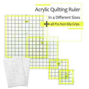 Mr. Pen- Quilting Ruler Set, 4 Pcs, Sizes (4.5"X4.5")-(6"X6)-(9.5"X9.5")-(12.5"X12.5"), Quilting Squares, Quilt Ruler, Rulers for Quilting and Sewing, Clear Quilting Ruler, Quilt Rulers, Acrylic Ruler