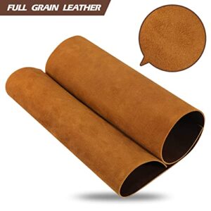 RingSun 12''X24'' Genuine Leather Sheets for Crafts Full Grain Leather Tooling Leather (2mm) Thick Cowhide Leather Pieces Square, Dark Brown