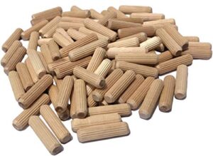 100 pack 3/8″ x 1 1/2″ wooden dowel pins wood kiln dried fluted and beveled, made of hardwood