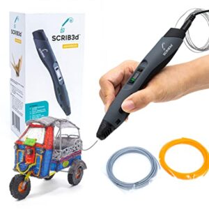 SCRIB3D Advanced 3D Printing Pen with 20 Feet of Filament, Stencil Book, and Project Guide