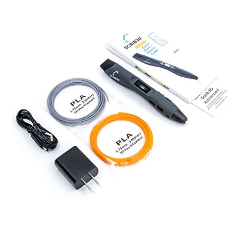 SCRIB3D Advanced 3D Printing Pen with 20 Feet of Filament, Stencil Book, and Project Guide