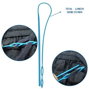 1Pcs 23In Flexible Plastic Drawstring Threader Tool, Easy Threader Drawstring Replacement Tool for Jackets Swim Trunks Pants Sweatpants Shorts Hoodies (Blue)