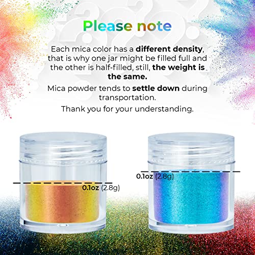 Chameleon Mica Powder – Epoxy Resin Color Pigment Powder - Color Shift Mica Powder - Epoxy Resin Pigment Powder 16 Colors Jars Set – Chameleon Powder - Holographic Mica Powder