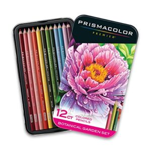 prismacolor premier colored pencils, soft core, botanical garden set, 12 count