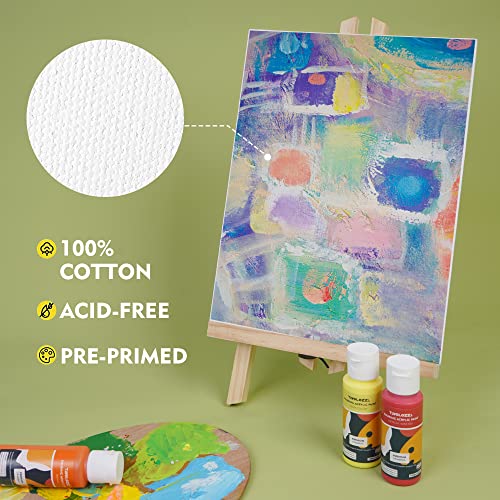 CONDA Artist Canvas Panels 8 x 10 inch, 12 Pack, Primed, 100% Cotton, Artist Quality Acid Free Canvas Board for Painting & Oil