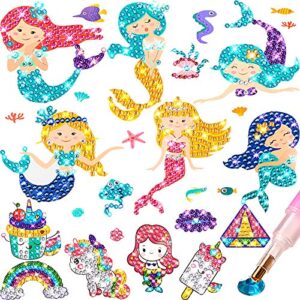 zonon gem diamond painting kit for kids, 26 pieces diamond painting stickers with diy painting tools to create your own magical stickers cute art and crafts for girls boys