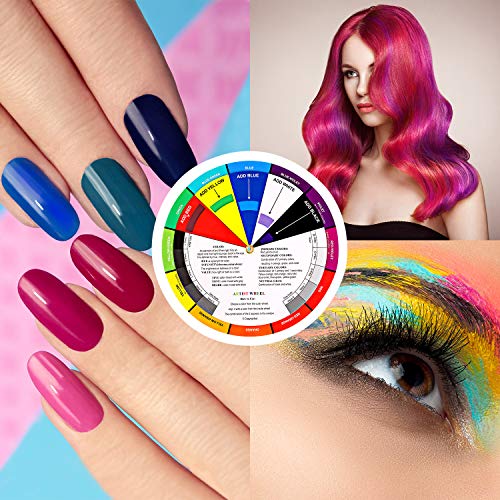 2 Pieces Color Wheel, Paint Mixing Learning Guide Art Class Teaching Tool Color Wheels for Makeup Blending Board Chart Color Mixed Guide Mix Colours (5.5 Inch/ 14 cm)