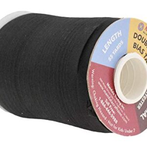 Mandala Crafts Double Fold Bias Tape for Sewing, Seaming, Binding, Hemming, Piping, Quilting, 1/2 Inch 55 Yards, Black