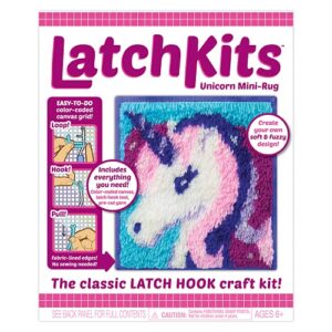 LatchKits – Unicorn Latch Hook Kit – Easy-to-Learn Craft Project – No Sewing Or Cutting – For Ages 6+