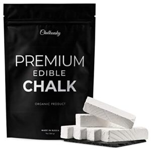chalkovsky premium edible chalk – natural chalk for eating – crunchy belgorod chalk chunks – russian organic chalk for bone strength – zero additives, no impurities – white 7oz (200g)