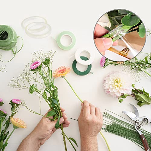 Pengxiaomei 2 Roll Clear Floral Tape,1/4" Wide Florist Tape,Clear Waterproof Florist Tape,Waterproof Floral Tape for Fresh Flower Crafts,Flower Arrangements Supplies