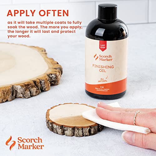 Scorch Marker Craft Wood & Cutting Board Finishing Oil Food Grade - Coconut Oil/NO Mineral Oil - Wood Conditioner for Craft Projects, Cutting Boards, and Kitchen Utensils