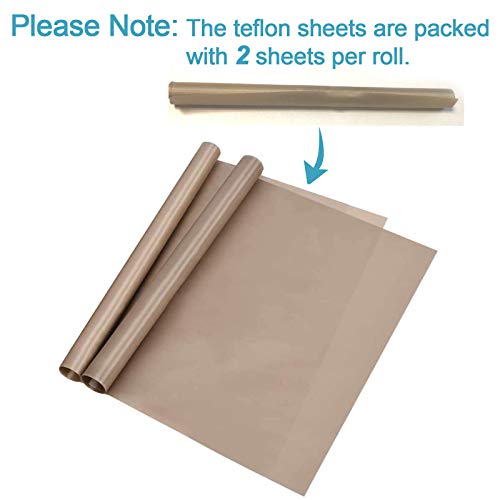 Selizo 4 Pack Teflon Sheet for Heat Press, Non-Stick Craft Mat, Teflon Heat Transfer Press Sheet for T Shirt Press Machine (12" x 16")