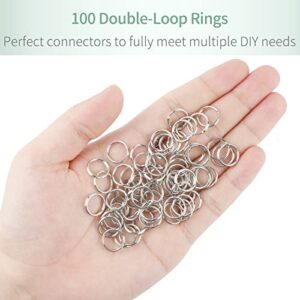 Pawfly 100 Pack 1/2 Inch Mini Split Jump Ring with Double Loops Small Metal Rings Connectors for Jewelry Necklaces Bracelets Earrings Crafts Ornaments and DIY Arts