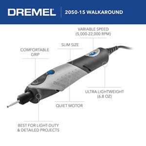 Dremel 2050-15 Stylo+ Versatile Craft Rotary Tool, Wood Carving Detail Tool, Perfect for Glass Etching, Leather Burnishing, Jewelry Making, Polishing, Woodworking and More Craft Projects , Gray