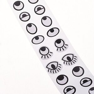 Lependor Black White Eye Stickers Labels -2000 Pcs Per Roll