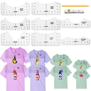 10 pcs Tshirt Ruler Guide Vinyl Alignment Tool - Sublimation Accessories, t Shirt rulers to Center Designs,for Adult Youth Toddler Infant