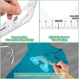 10 pcs Tshirt Ruler Guide Vinyl Alignment Tool - Sublimation Accessories, t Shirt rulers to Center Designs,for Adult Youth Toddler Infant