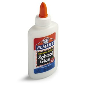 Elmer's bundle Washable Liquid School Glue, White, Dries Clear, 4 fl oz Plus Disappearing Purple Elmer's School Glue Stick, 7g, 2pk