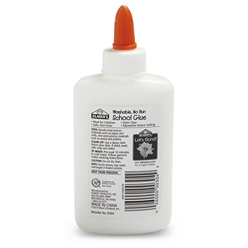 Elmer's bundle Washable Liquid School Glue, White, Dries Clear, 4 fl oz Plus Disappearing Purple Elmer's School Glue Stick, 7g, 2pk