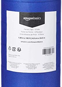 Amazon Basics Blue Painters Tape, 1.9 Inches x 180 Feet - Set of 6 Rolls