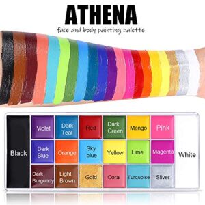 UCANBE Face Body Paint Set-Athena Painting Palette,10 Professional Artist Brush,Large Deep Pan Ideal for Halloween Cosplay Party SFX Arty Stage Makeup