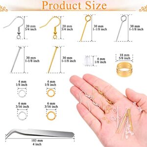 Hypoallergenic Earring Making Kit, modacraft 2000Pcs Earring Making Supplies Kit with Hypoallergenic Earring Hooks, Earring Findings, Earring Backs, Earring Pins Jump Rings for Jewelry Making Supplies