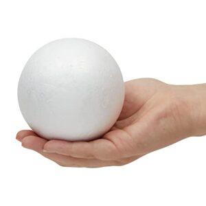 4 Inch White Foam Balls, Polystyrene for DIY Crafts, Art, School Supplies, Decorations (12 Pack)