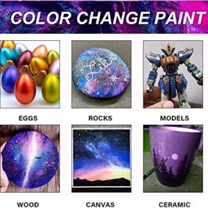 ABEIER Iridescent Acrylic Paint, Set of 18 Chameleon Colors, 2 oz/60ml Bottles, Color-shifting, Non-Toxic, High Viscosity, Blendable, Paints on Rocks Crafts Canvas Wood, Fabric, Ceramic & Stone