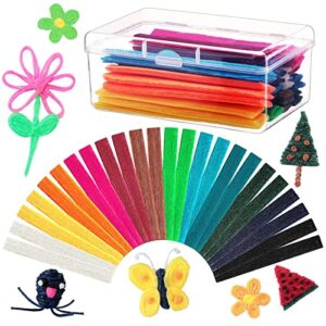 wax craft sticks for kids bendable sticky yarn molding sculpting sticks in 13 colors with plastic storage box for handicraft diy school project supplies (600 pieces)