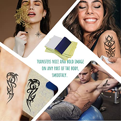 Flappydem Tattoo Transfer Paper 35 sheets for Tattooing to skin, 4 Layers premium Thermal Stencil Diy, A4 Size (PACK OF 35)