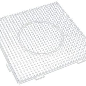 H&W 4PCS 5mm Fuse Beads Boards, Large Clear Pegboards Kits, with Gift 4 Lroning Paper (WA3-Z1)