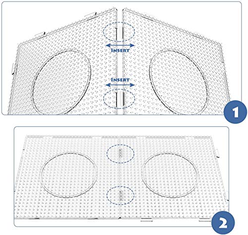 H&W 4PCS 5mm Fuse Beads Boards, Large Clear Pegboards Kits, with Gift 4 Lroning Paper (WA3-Z1)