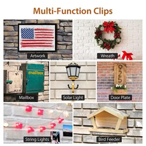 Brick Hook Clips (4 Pack) for Hanging Outdoors, Brick Hangers Fits Standard Size Brick 2-1/4" to 2-3/8" in Height, Heavy Duty Brick Wall Clips Siding Hooks for Hanging No Drill and Nails