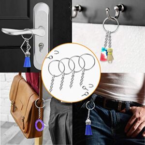 Keychain Rings for Crafts, Flasoo 360Pcs Keychains for Resin Include Key Rings with Chain, Jump Rings, Screw Eye Pins for DIY Keychain Making