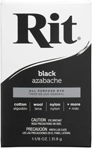 rit, black purpose powder dye, 1-1/8 oz
