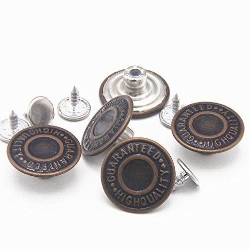 20mm Replacement Jean Buttons 12 Sets Combo Copper Tack Buttons