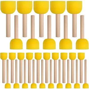 30 pcs round sponges brush set, round sponge brushes for painting, paint sponges for acrylic painting, painting tools for kids arts and crafts (4 sizes)