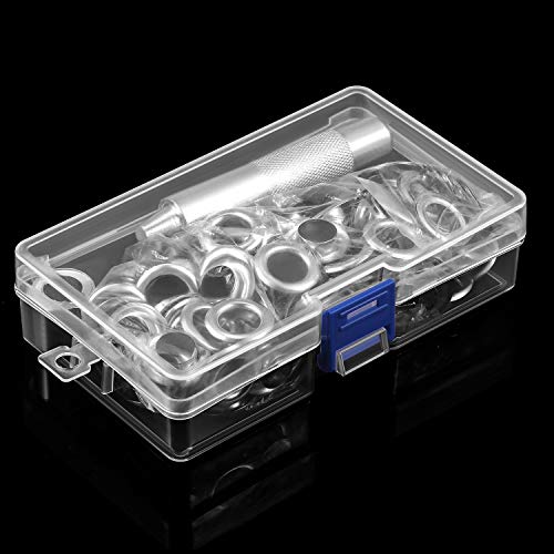 Grommet Tool Kit, Grommet Setting Tool and 100 Sets Grommets Eyelets with Storage Box (1/2 Inch Inside Diameter)
