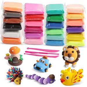 ciaraq modeling clay kit – 24 colors air dry ultra light clay, safe & non-toxic, great gift for kids.