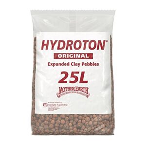 mother earth hgc714114 hydroton original expanded clay pebbles, 25 liter, terra cotta